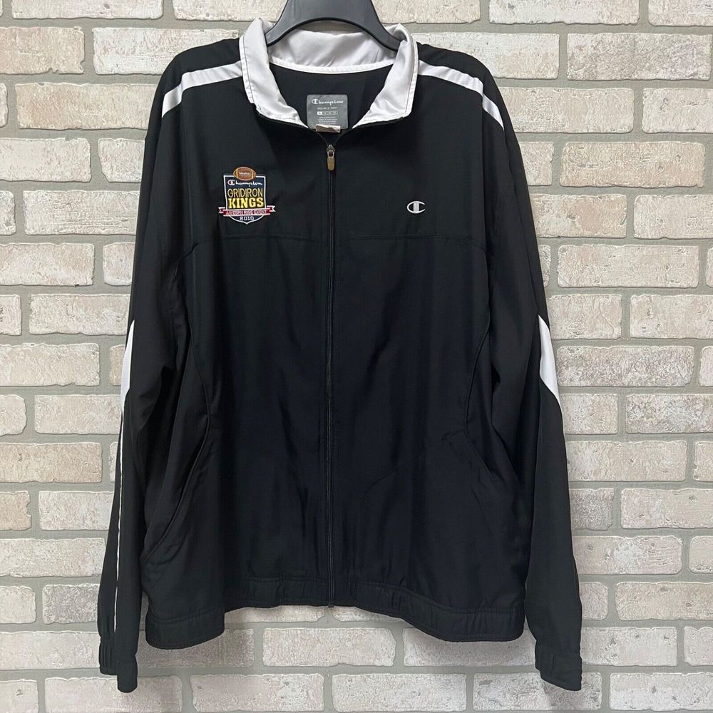 GRIDIRON KINGS 2010‎ Champion Football Jacket Mens Size XL Black ESPN Rise Event